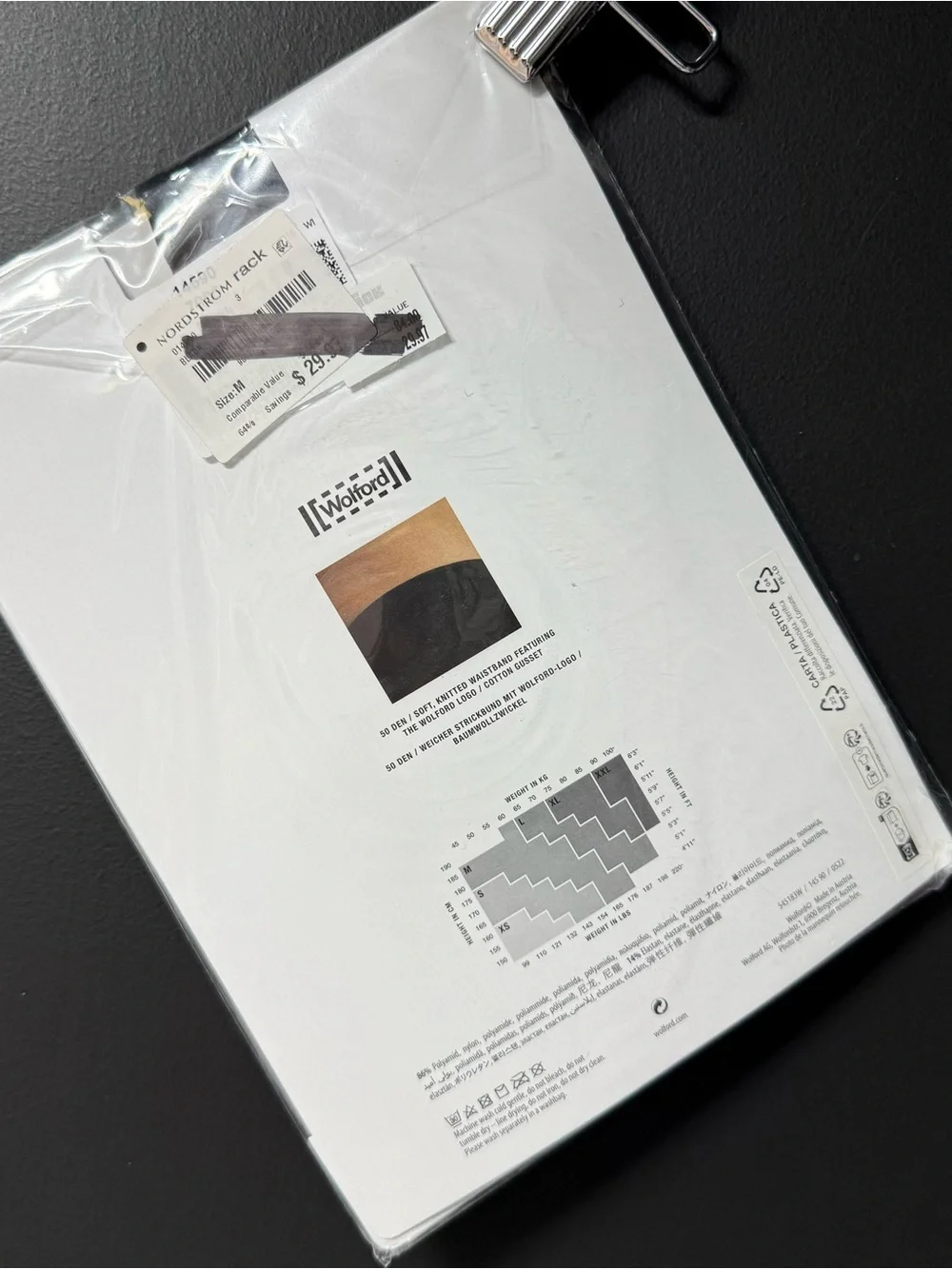 Wolford 50 Denier matte tights in size medium